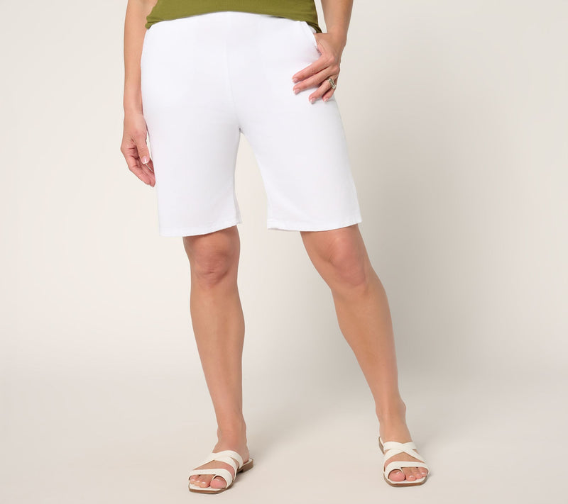 Denim & Co. Regular Color Flat Front Side Pocket Short — Main view