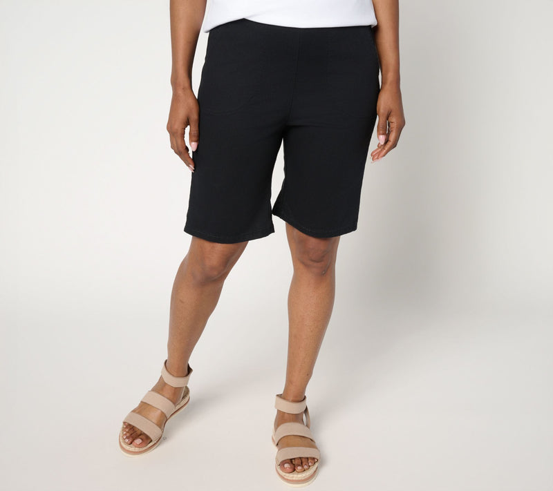 Denim & Co. Tall Color Flat Front Side Pocket Short — View 5