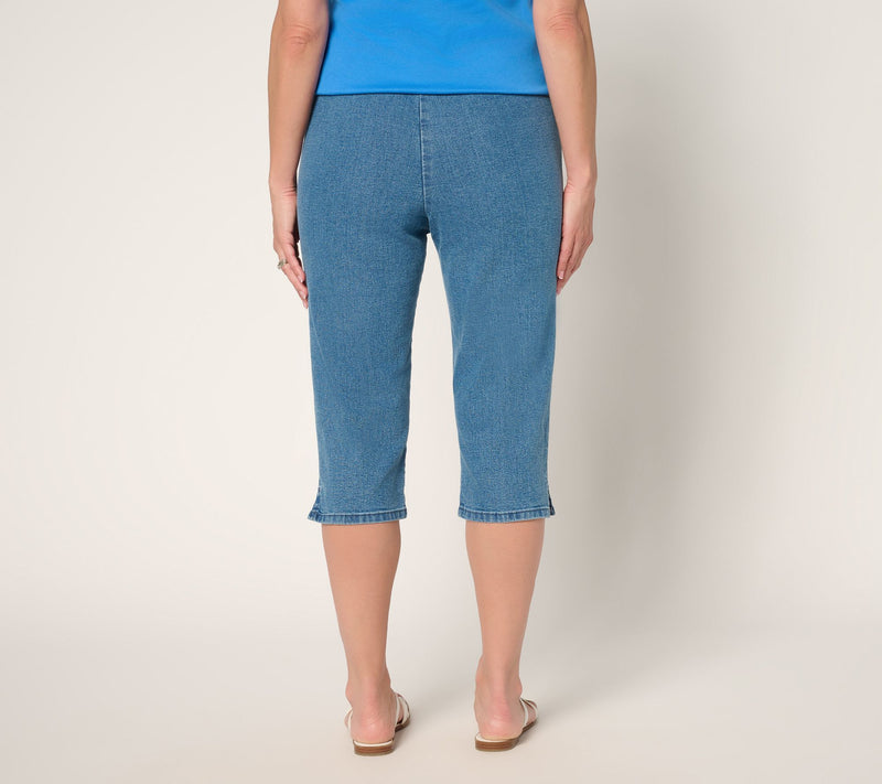 Denim & Co. Tall Indigo Flat Front Side Pocket Skimmer — View 5