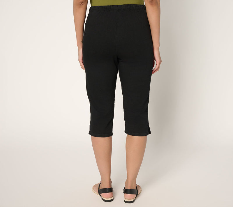 Denim & Co. Regular Black Flat Front Side Pocket Skimmer — View 5