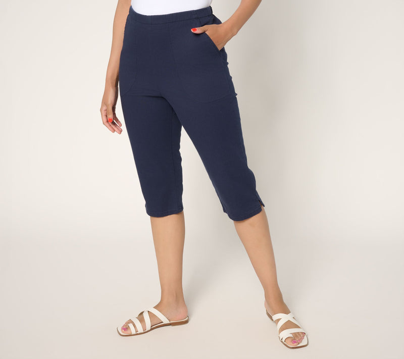 Denim & Co. Tall Color Flat Front Side Pocket Skimmer — Main view