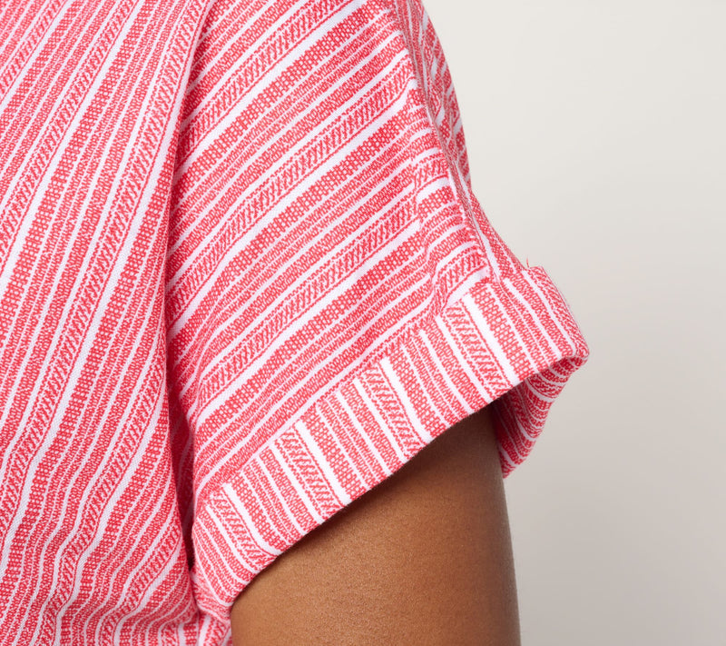 Belle Beach by Kim Gravel Cabana Knit Stripe Camp Shirt — View 14