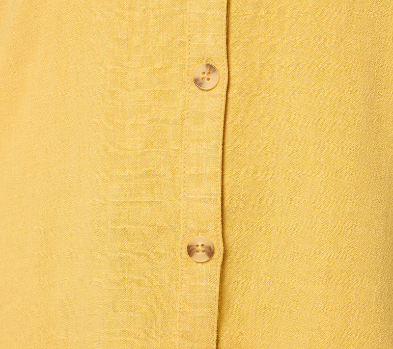 Belle by Kim Gravel Regular Riviera Linen Button Up Big Shirt — View 16