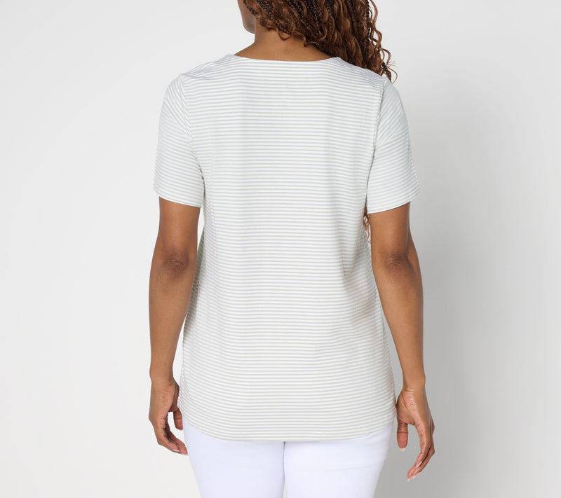 Belle by Kim Gravel Primabelle Knit Mini Stripe Weekender Top — View 4