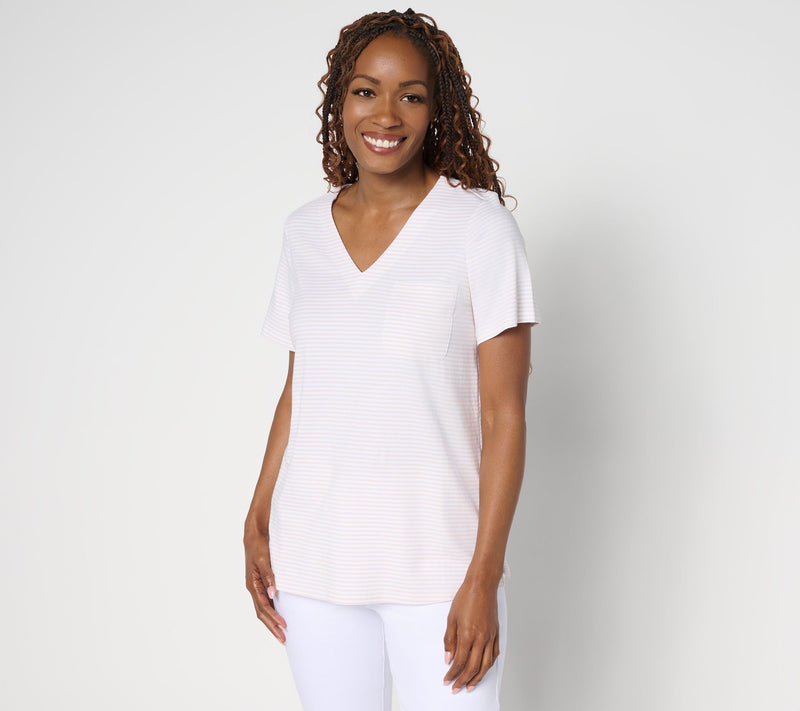 Belle by Kim Gravel Primabelle Knit Mini Stripe Weekender Top — View 12