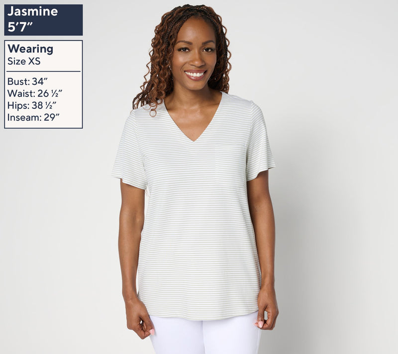 Belle by Kim Gravel Primabelle Knit Mini Stripe Weekender Top — View 3