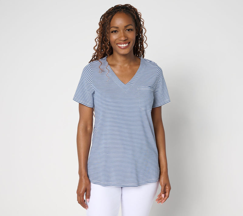 Belle by Kim Gravel Primabelle Knit Mini Stripe Weekender Top — View 13