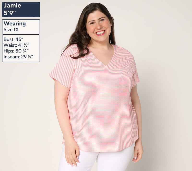 Belle by Kim Gravel Primabelle Knit Mini Stripe Weekender Top — View 2