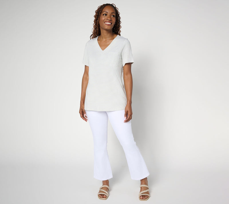 Belle by Kim Gravel Primabelle Knit Mini Stripe Weekender Top — View 5