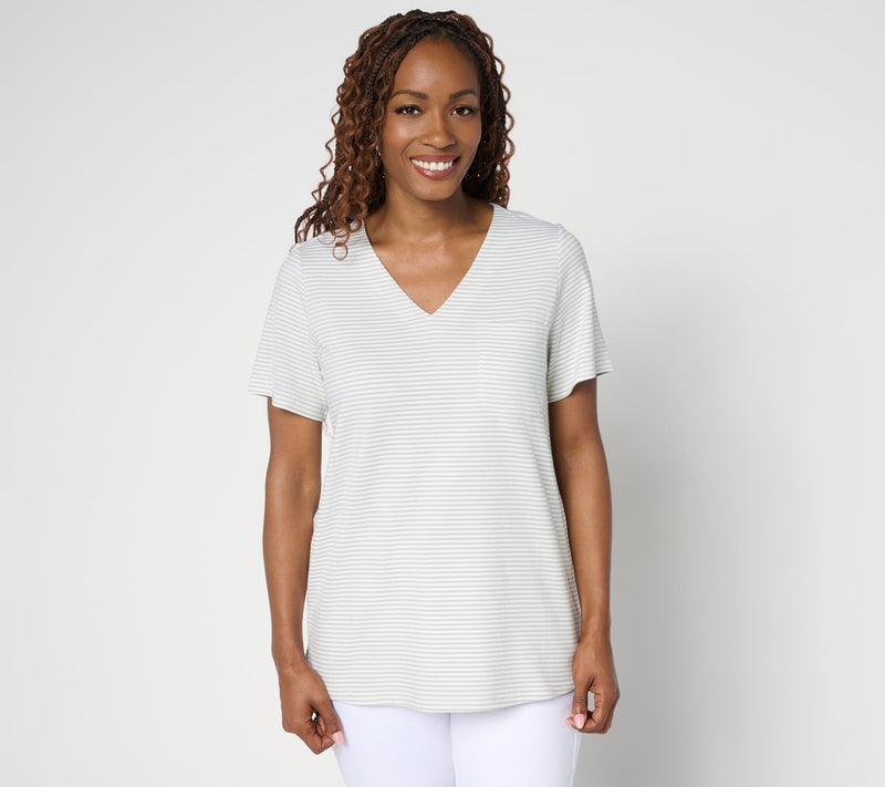 Belle by Kim Gravel Primabelle Knit Mini Stripe Weekender Top — Main view
