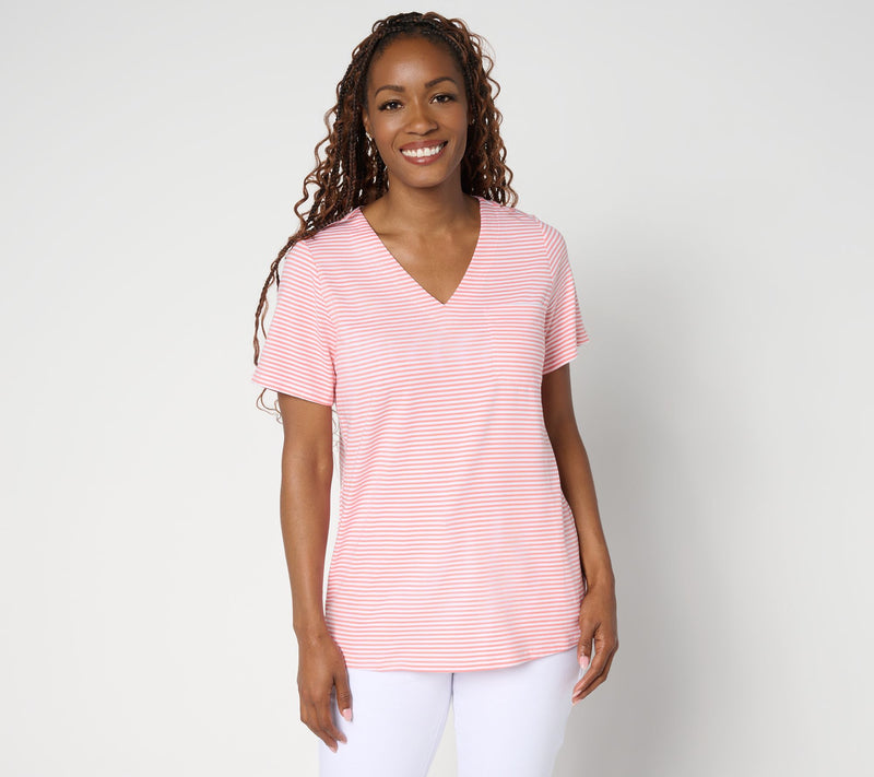 Belle by Kim Gravel Primabelle Knit Mini Stripe Weekender Top — View 14