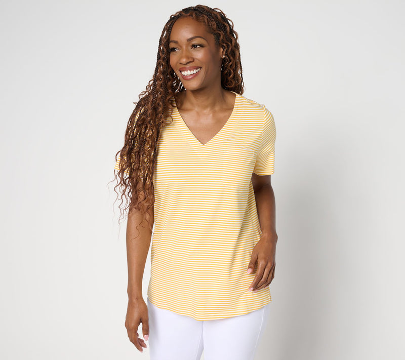 Belle by Kim Gravel Primabelle Knit Mini Stripe Weekender Top — View 16