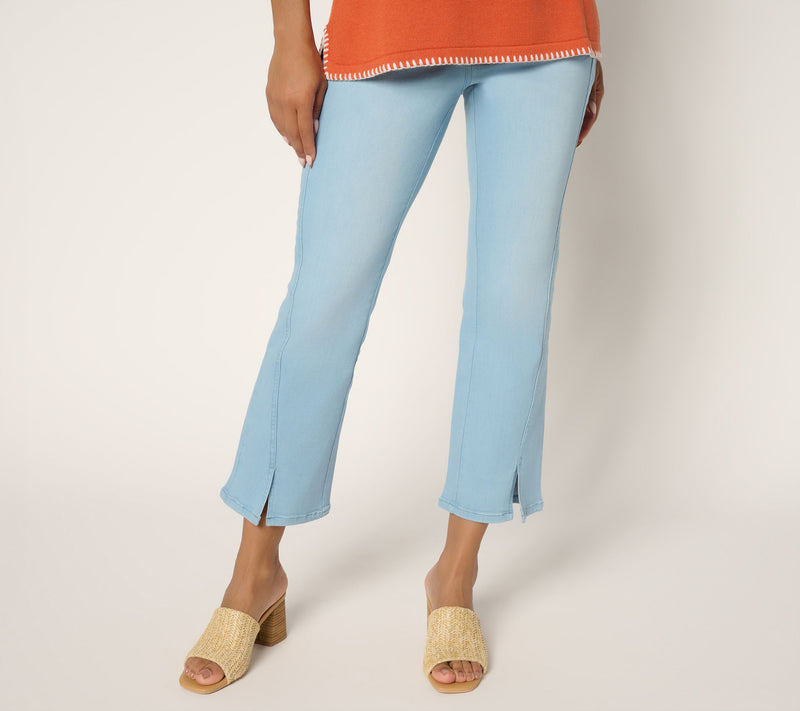 Belle by Kim Gravel Regular TripleLuxe Denim Seamed Flare Crop — View 5