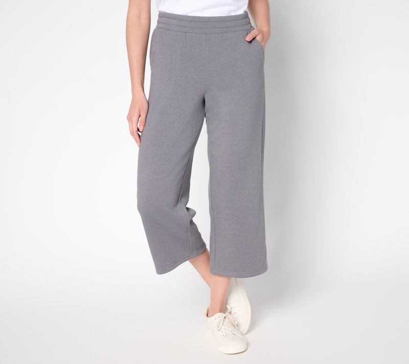 Belle Body by Kim Gravel Regular Sponge Fleece Wide Leg Crop Pant — View 14