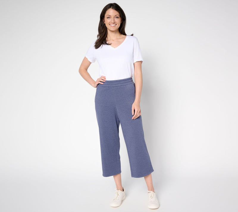 Belle Body by Kim Gravel Petite Sponge Fleece Wide Leg Crop Pant — View 13