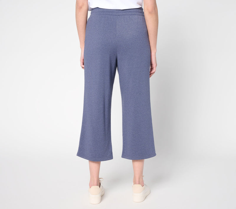 Belle Body by Kim Gravel Petite Sponge Fleece Wide Leg Crop Pant — View 12