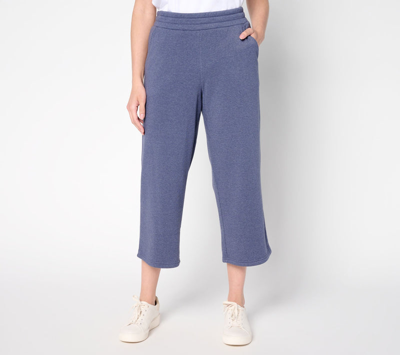 Belle Body by Kim Gravel Petite Sponge Fleece Wide Leg Crop Pant — View 9