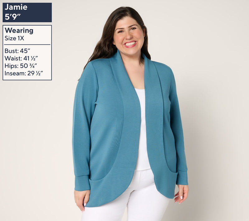 Belle by Kim Gravel ScubaLuxe Cocoon Cardigan — View 2