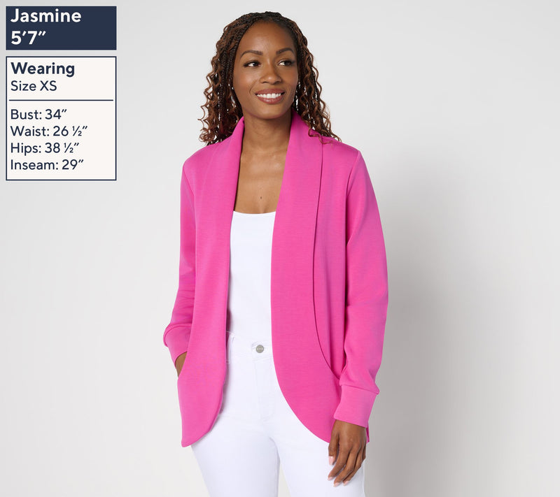 Belle by Kim Gravel ScubaLuxe Cocoon Cardigan — View 3