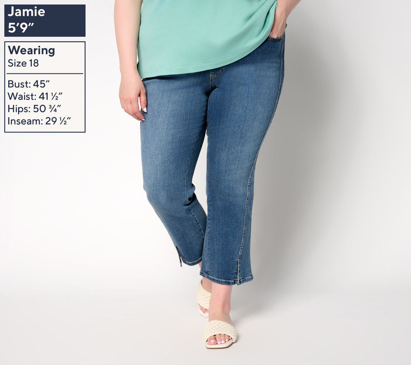 Belle by Kim Gravel Petite TripleLuxe Denim Seamed Kick Flare Crop — View 6