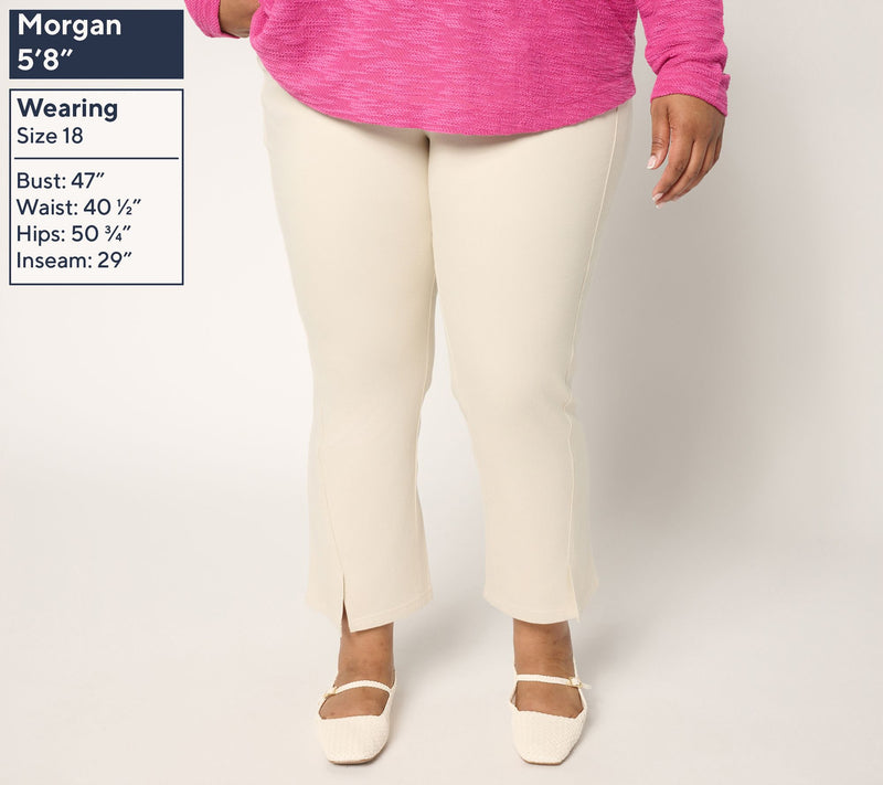 Belle by Kim Gravel Petite Tripleluxe Twill Seamed Kick Flare Crop — View 8