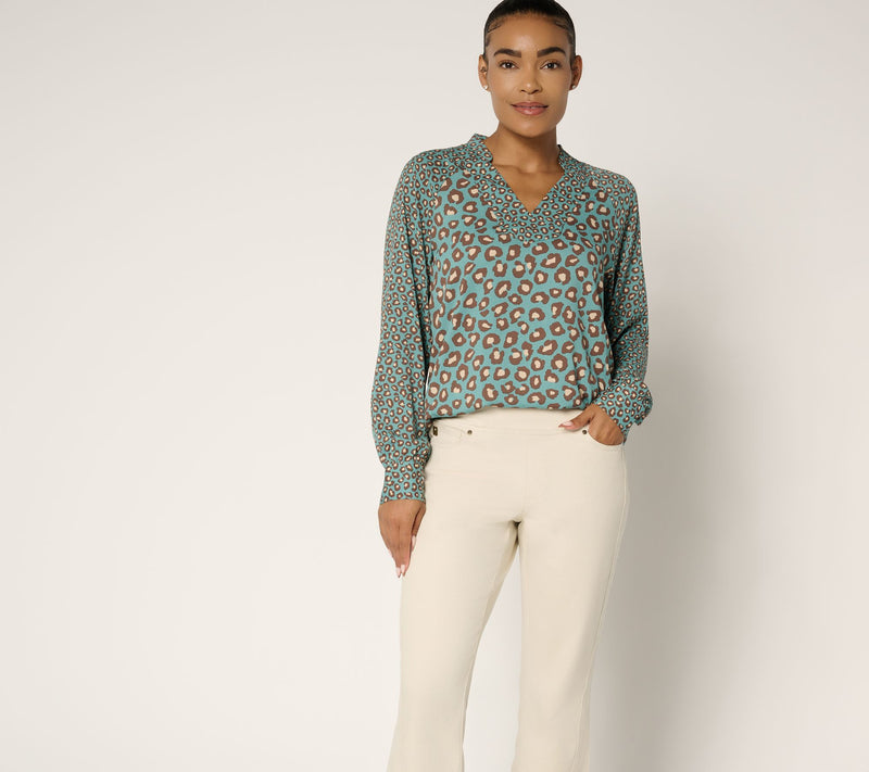 Belle by Kim Gravel Petite Tripleluxe Twill Seamed Kick Flare Crop — View 11