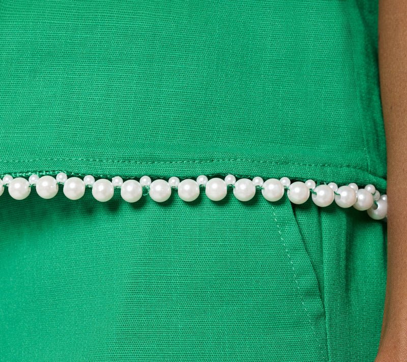 by Stacy London Stretch Cotton Tank Top with Pearl Trim — View 7
