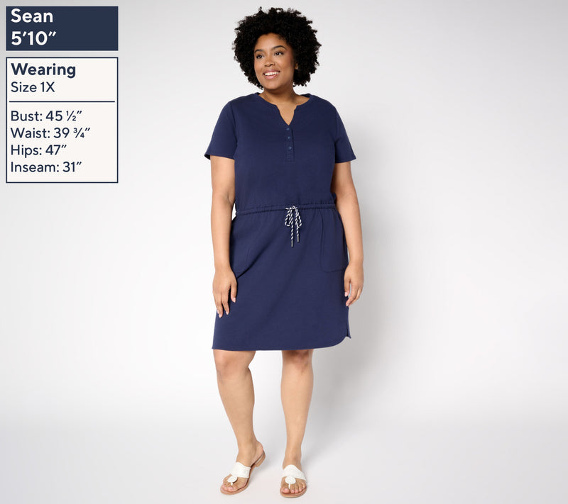 Belle by Kim Gravel Regular Drawstring Knit Dress — View 2