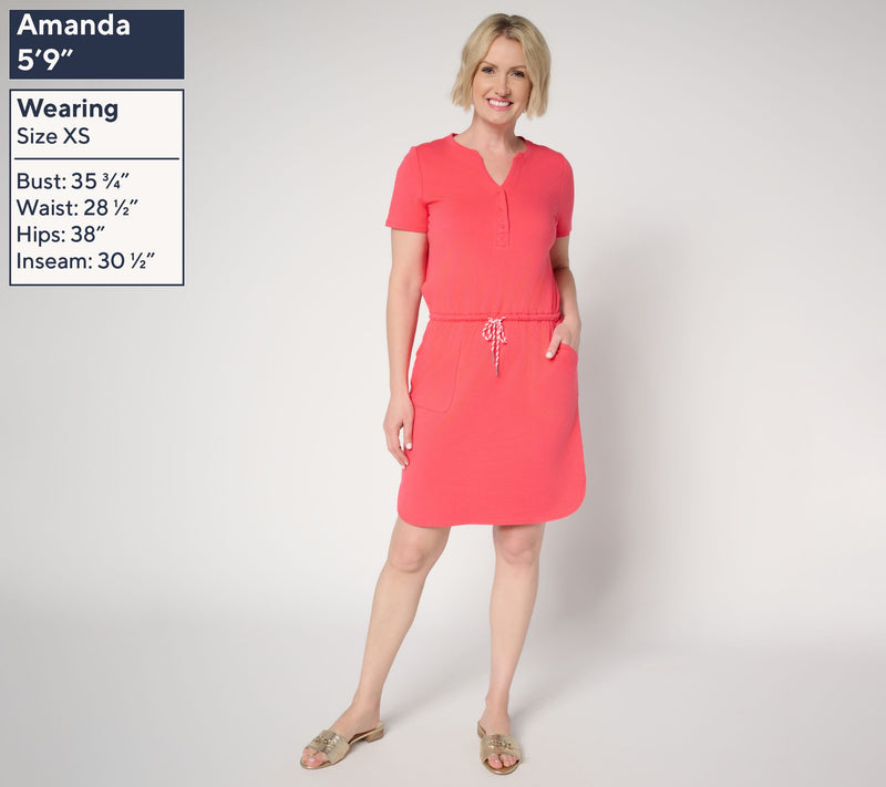 Belle by Kim Gravel Regular Drawstring Knit Dress — View 3