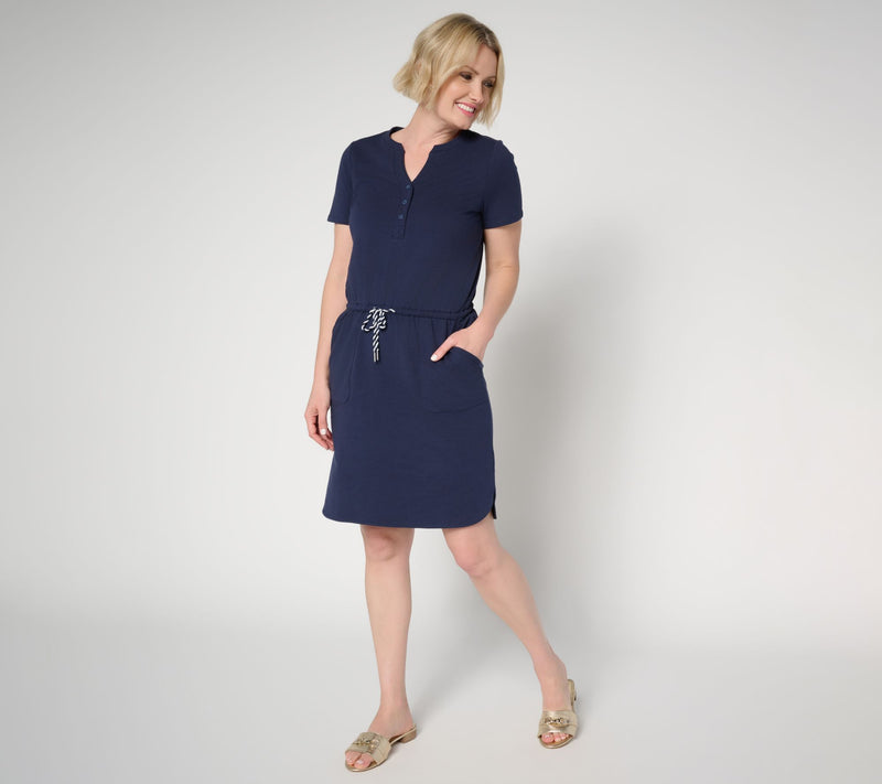 Belle by Kim Gravel Petite Drawstring Knit Dress — View 10