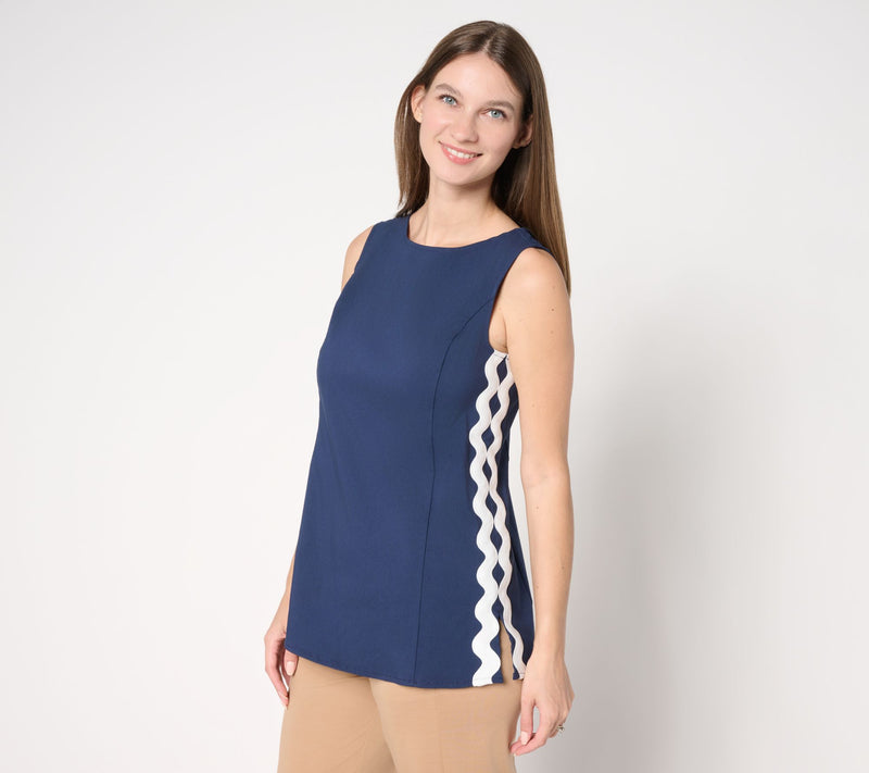 by Stacy London Stretch Tank Top with Rik Rak Trim — View 10