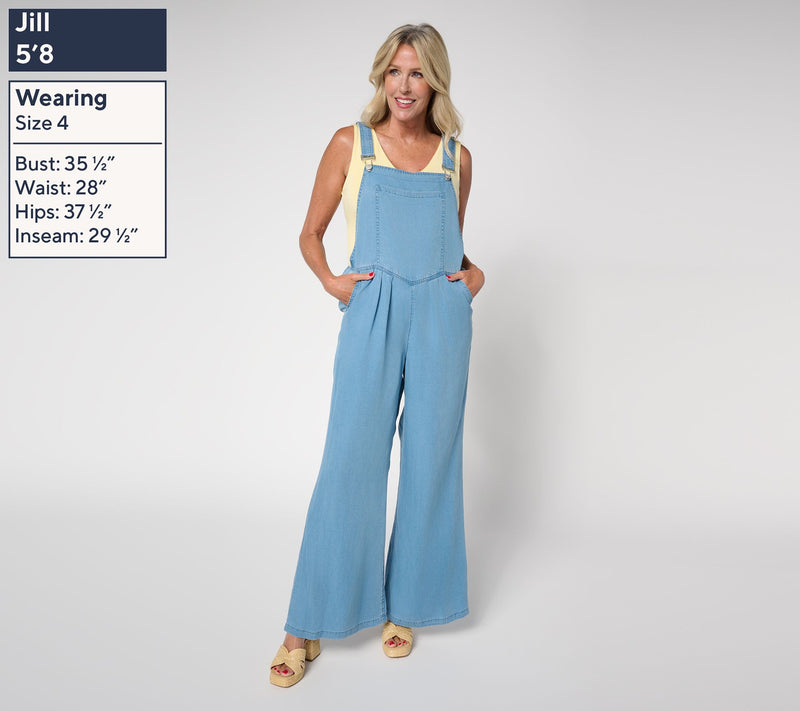 Me by Jennie Garth Regular Lyocell Rinks Overall Indigo — View 4