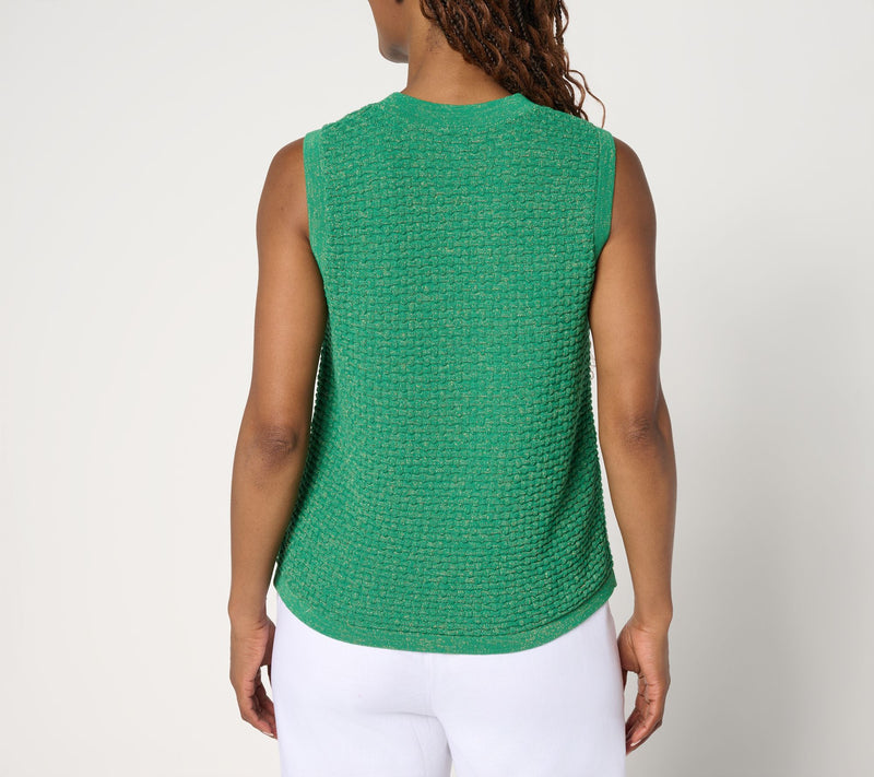 by Stacy London Basket Weave Tank Top with Lurex — View 8