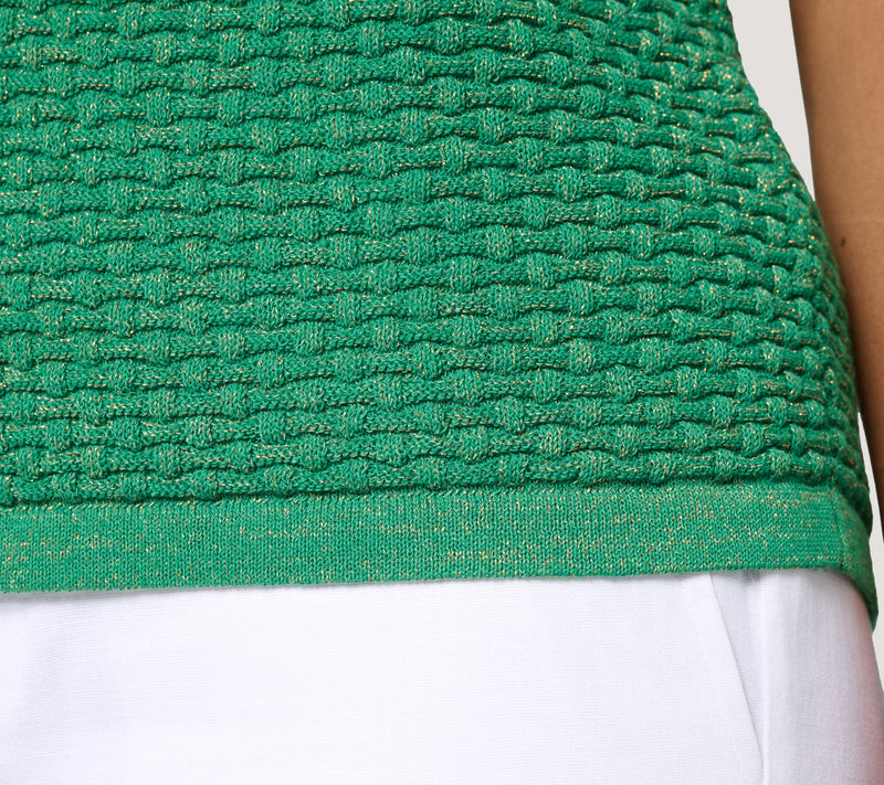 by Stacy London Basket Weave Tank Top with Lurex — View 10