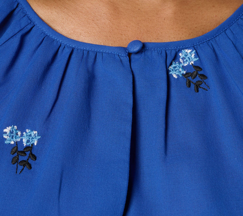 by Stacy London 100% Cotton Floral Embroidered Blouse — View 7