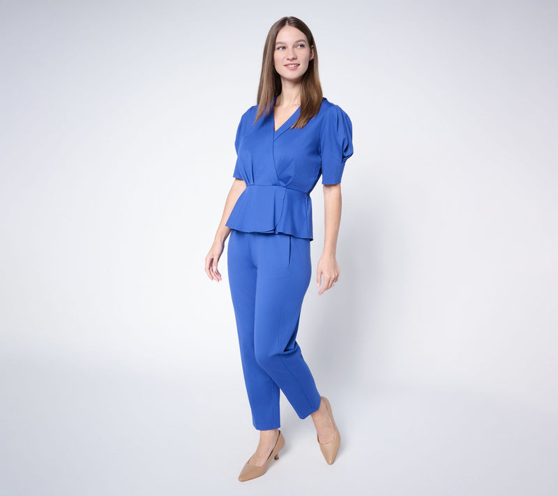 by Stacy London Lightweight Ponte Short Sleeve Top — View 5