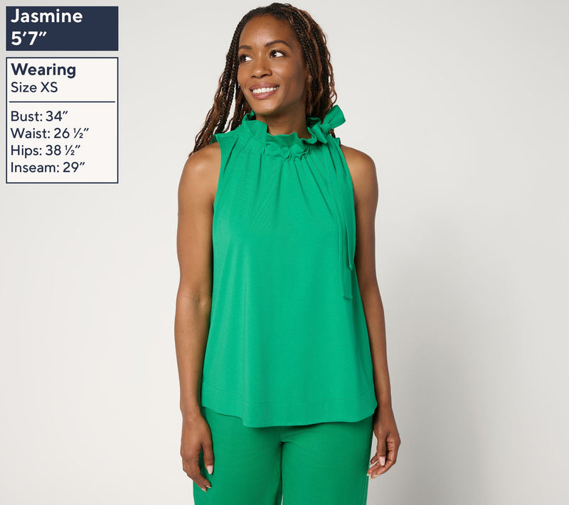 by Stacy London Cotton Jersey Sleeveless Bow Top — View 11