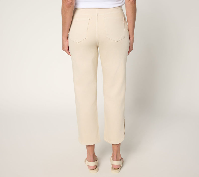 Martha Stewart Signature Regular Colored Denim Crop w Button Detail — View 4