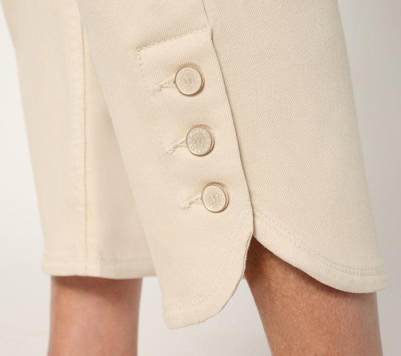 Martha Stewart Signature Regular Colored Denim Crop w Button Detail — View 6