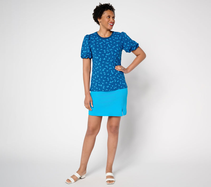 Isaac Mizrahi Live! Tall Go-To-Knit Skort with Slit — View 5