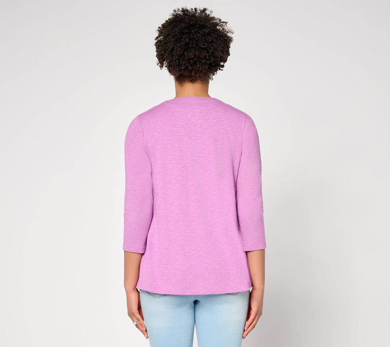 Denim & Co. Essentials Linen Blend Cardigan/Tank Set — View 4