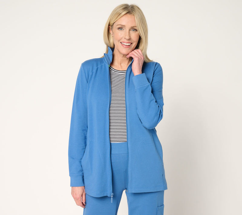 Denim & Co. Active French Terry Zip Front Jacket — Main view