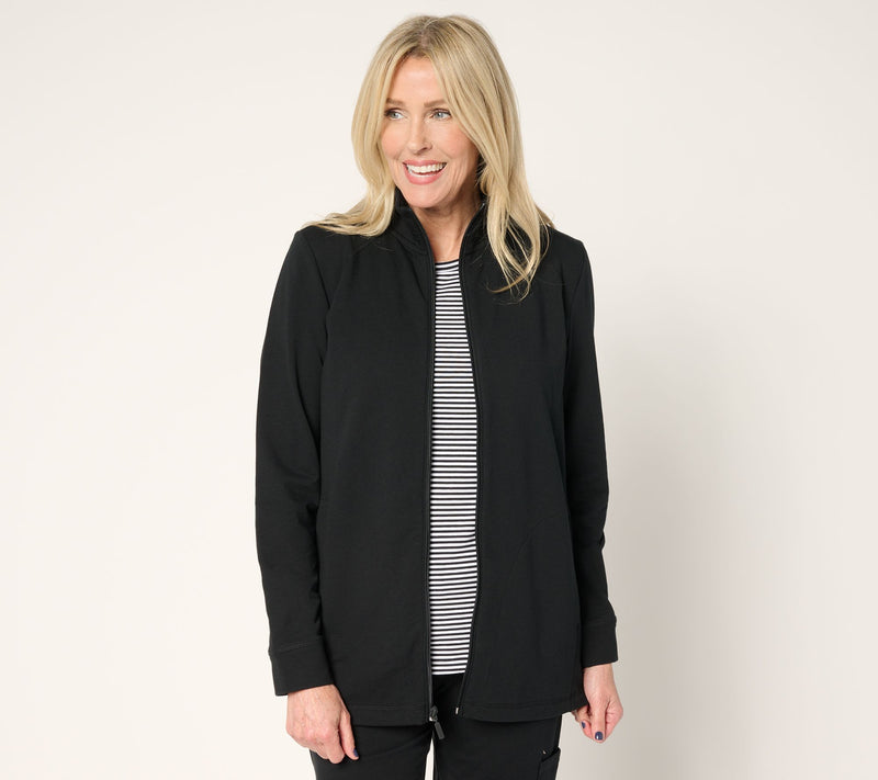 Denim & Co. Active French Terry Zip Front Jacket — View 12