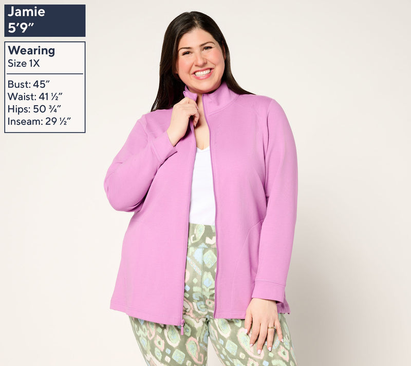 Denim & Co. Active French Terry Zip Front Jacket — View 2