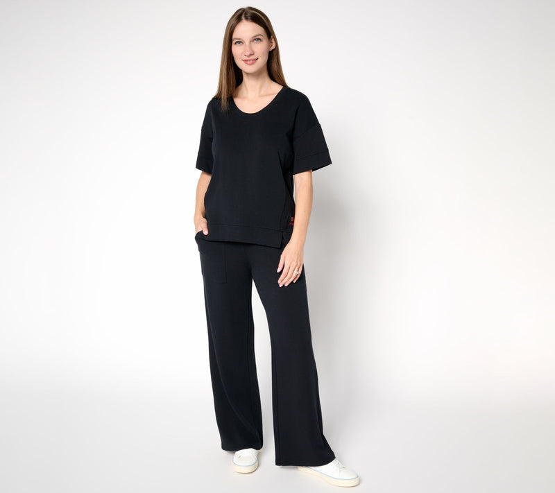 Peace Love World Petite French Terry Pullover and Pant Set — View 15