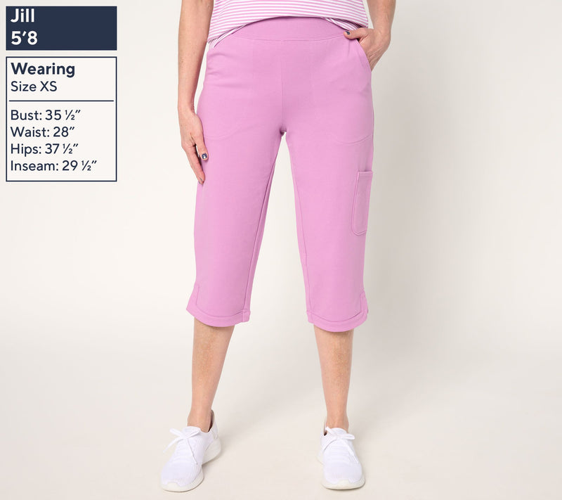 Denim & Co. Active Regular French Terry Straight Leg Capri Pants — View 13