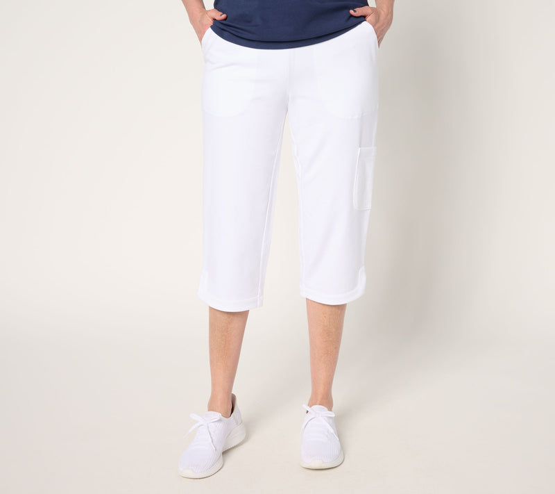 Denim & Co. Active Petite French Terry Straight Leg Capri Pants — View 3