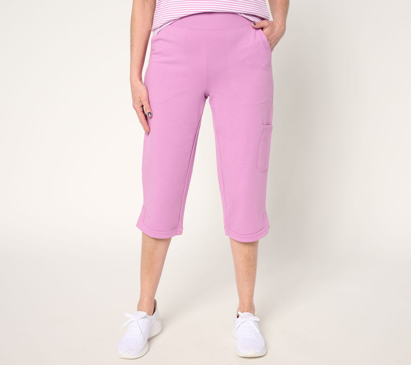 Denim & Co. Active Petite French Terry Straight Leg Capri Pants — View 5