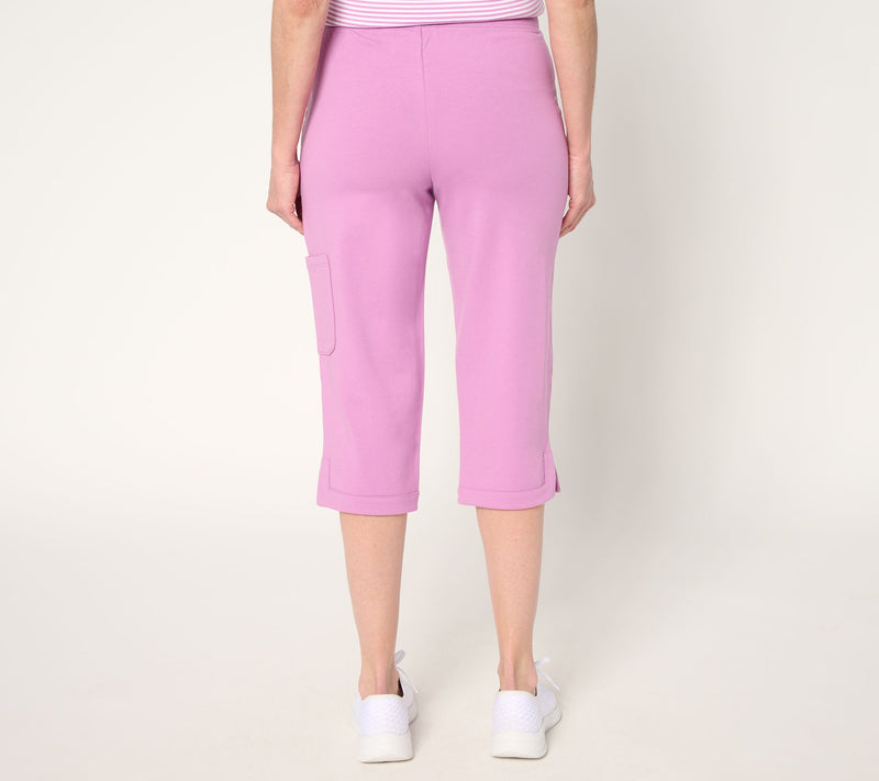 Denim & Co. Active Petite French Terry Straight Leg Capri Pants — View 14