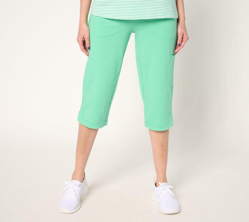 Denim & Co. Active Petite French Terry Straight Leg Capri Pants — View 7